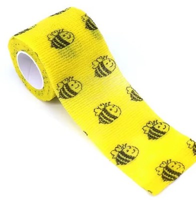 6 Rollen selbstklebendes Verband Griffband 5 cm x 4,5 cm - Bienendruck