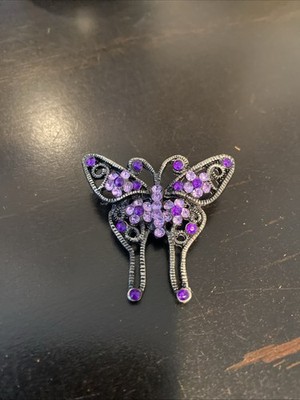 Cute  Butterfly Dark And Light Purple Brooch/Pin