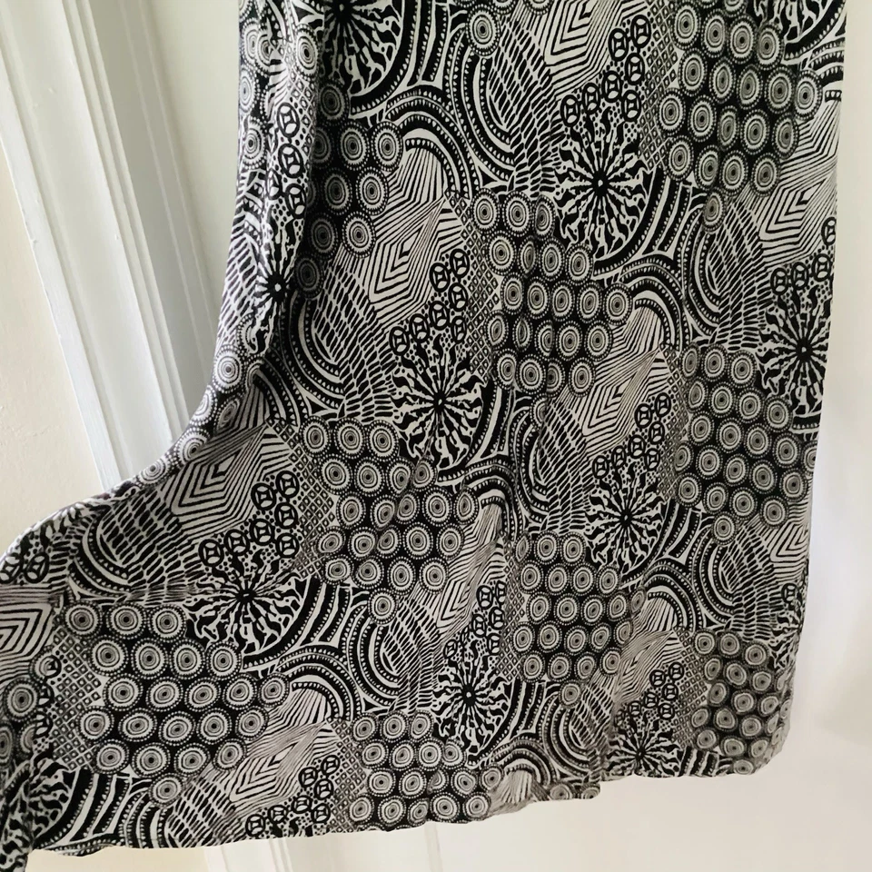 Falda midi geométrica Croft & Barrow mezcla de lino negra blanca para mujer talla XL cremallera” Foto 4 de 4