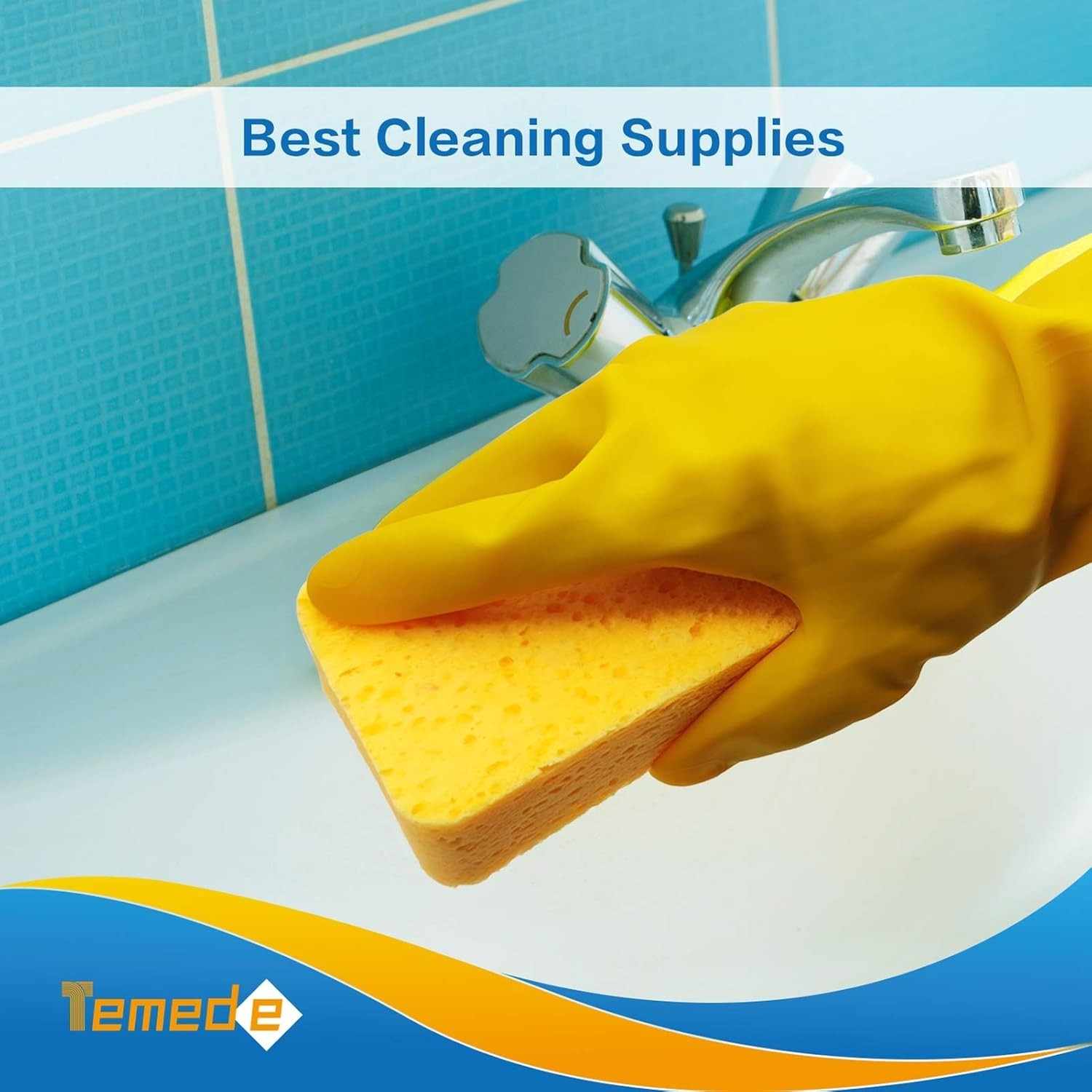 Heavy-Duty Large Cellulose Scrub Sponges – Quick Drying, 5 Pack, Vibrant Colors