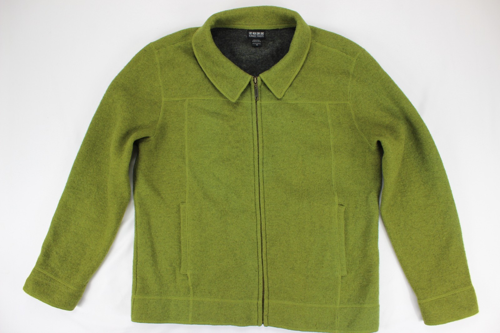 Nomadic Traders Wool Jacket M Green Full Zip Warm… - image 1