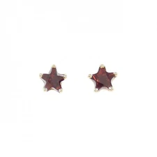 Authentic K10YG Star Garnet Earrings  #260-007-721-0654