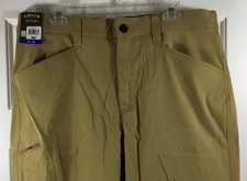 Orvis Tech Pants Mens 36x30 Nylon Water Repellent Antique Bronze Comfort Stretch