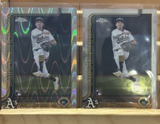 2025 Topps Chrome Jacob Wilson RC Ray Wave Refractor Rookie & Chrome Base