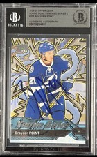 Brayden Point Signed 2024-25 UD #205 Young Guns Renewed BAS Autograph Grade 10