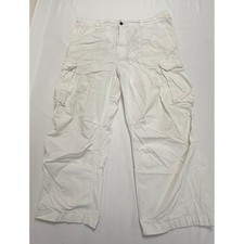 VTG Polo Jeans Co Ralph Lauren RL Military Surplus Mens 40x32 White Cargo Pants