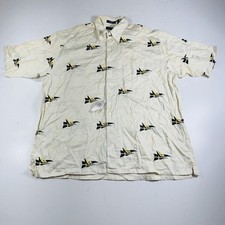 Nautica Button Down Shirt Short Sleeve White Flags All Over Men  s Size XL New