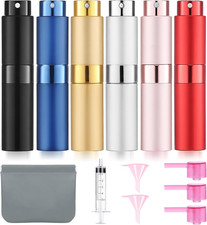 6 Pack 8ML Empty Perfume Atomizer Travel Spray Bottles Refillable Twist Type