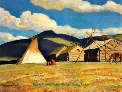 Home of the Halfbreed 8.5x11'' Photo Print Maynard Dixon Native Am. Western Art