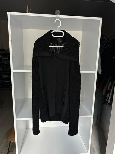 Annette Görtz Avant-Garde Knitted Black Cardigan Jacket Sz M 