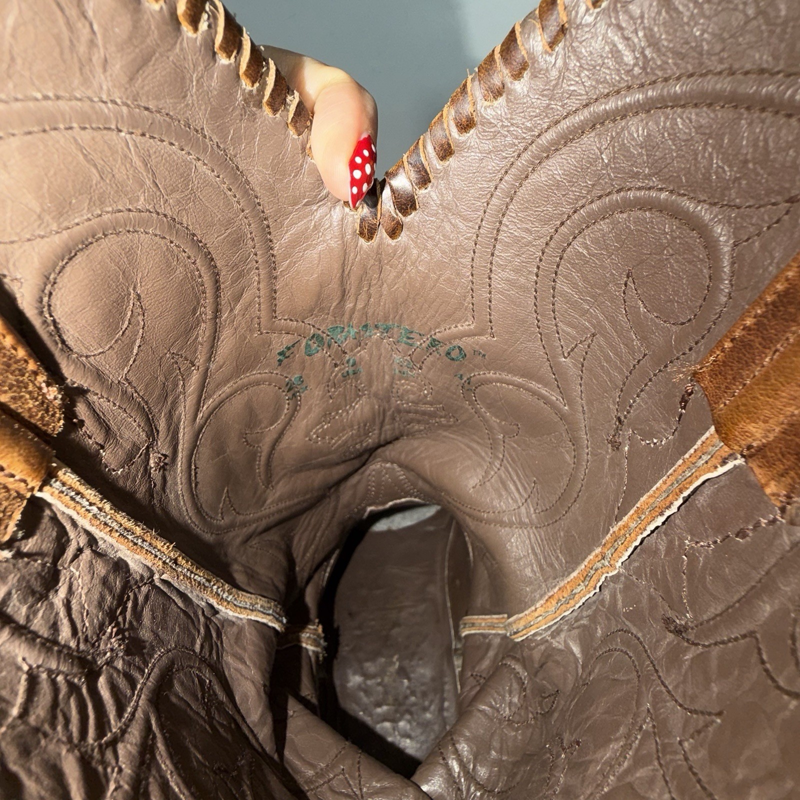 Genuine Python Snake Skin And Leather Cowboy Boot… - image 10