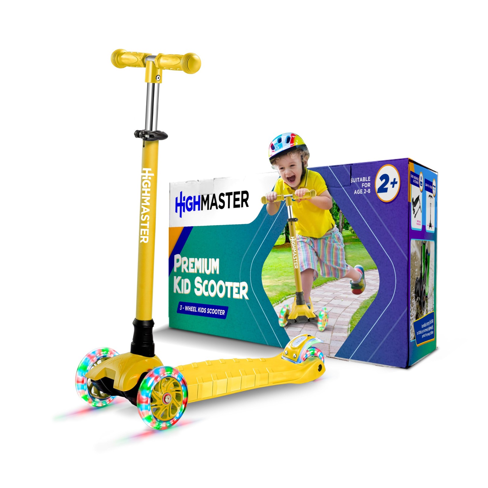HighMaster Kids Scooter 3 Wheel Kick Scooter Toddler Adjusta