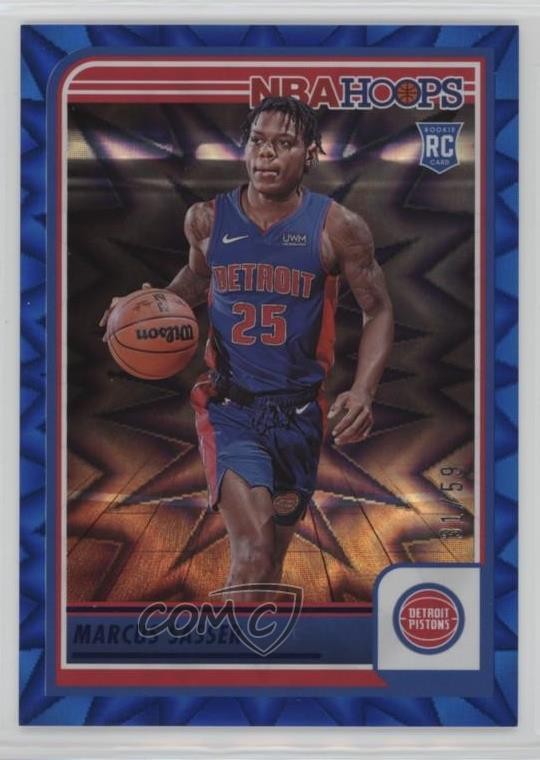 2023-24 Panini NBA Hoops Rookies Blue Explosion 31/59 Marcus Sasser #260 0t1