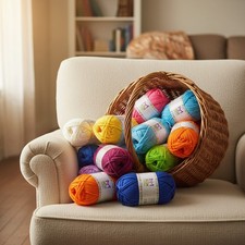 Beginners’ Acrylic Yarn Starter Kit - 20 Vibrant Skeins and 7 Pattern E-books
