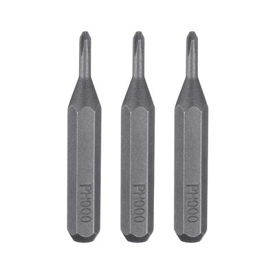 3 Stück PH000 Phillips Schraubendreher Bit 5/32'' Schaft 28mm Länge Magnetische