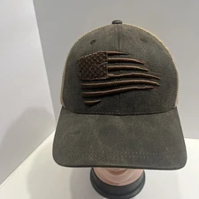 A300012102 Ariat Men's Flag Embroidered Brown Ball Cap