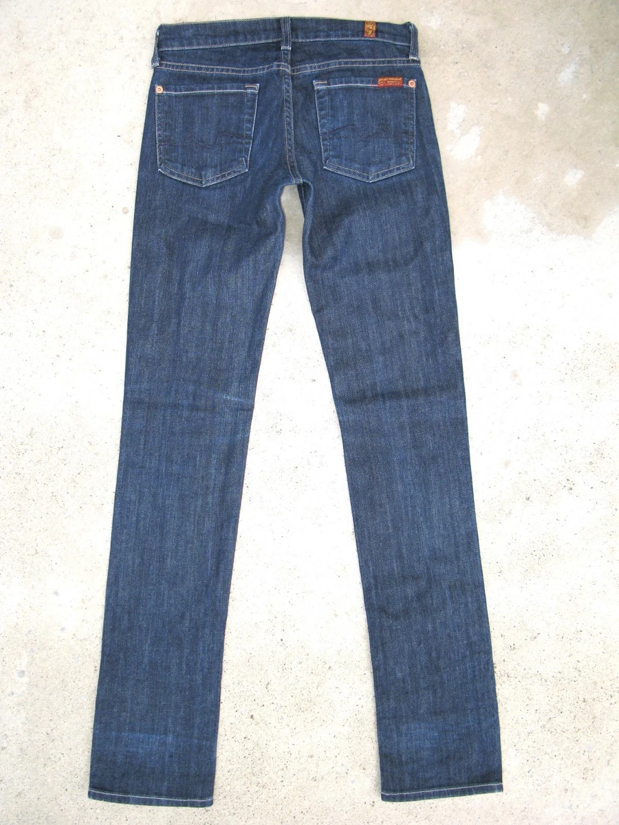 Jeans 7 For All Mankind Femme Taille 31 - Dé Lavé Foncé, 100% Coton, Occasion Excellent état, Fabriqué USA