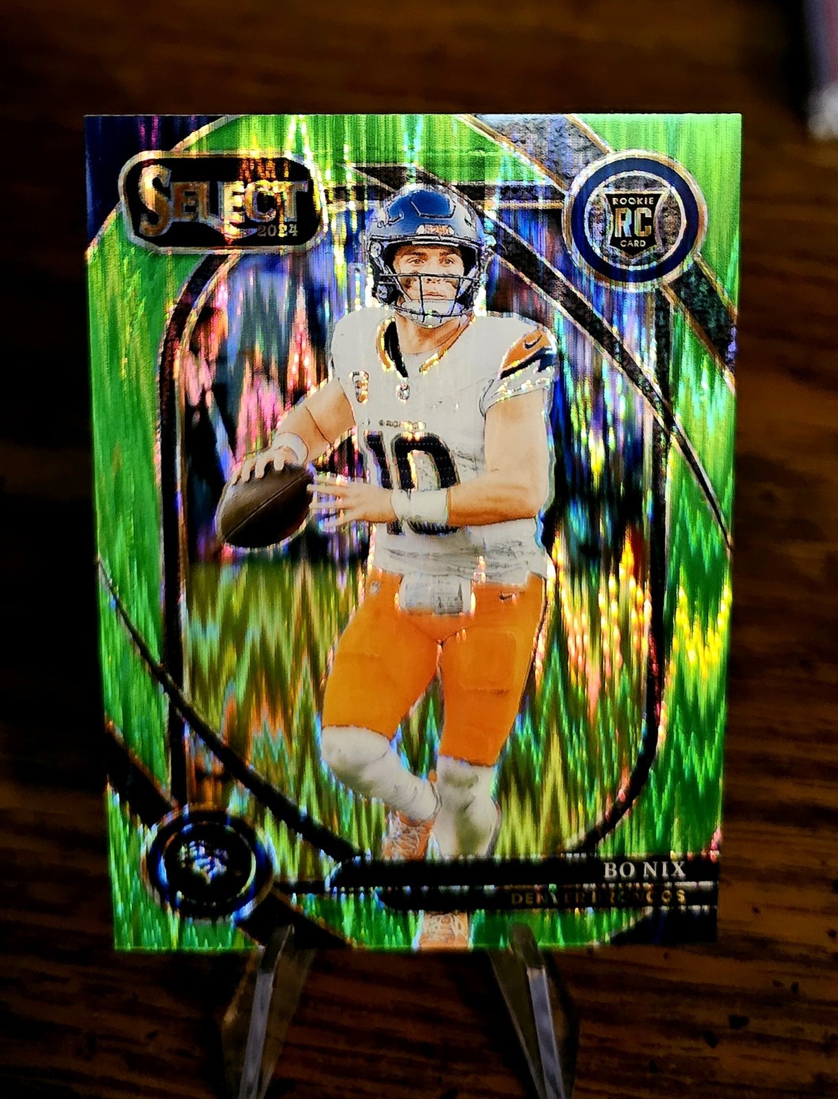 2024 select bo nix green shock club level /499 rookie refractor