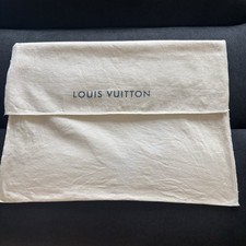 Louis Vuitton Fold over Flap Dust Bag Beige Cloth Storage Pouch 19x14 Inch