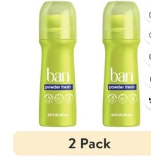 2 Pack Ban Invisible Roll-on Antiperspirant Deodorant for Women and Men, 24-h