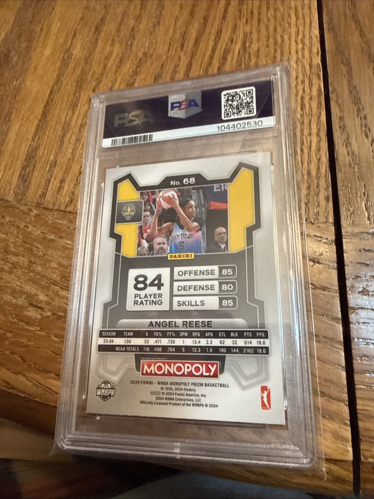 #68 Angel Reese Chicago Sky RC 2024 Panini Prizm Monopoly WNBA Atlanta #68 view 2