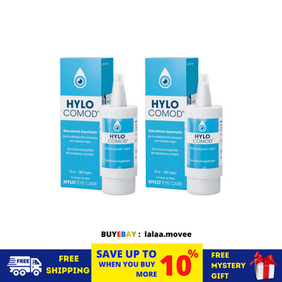 2 X Hylo Comod Eye Drop Long-Lasting Dry Eye Relief and Lubricant Ursapharm 10mL