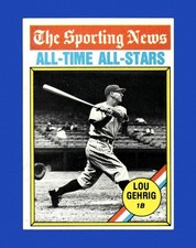 1976 Topps Set-Break #341 Lou Gehrig EX-EXMINT *GMCARDS*