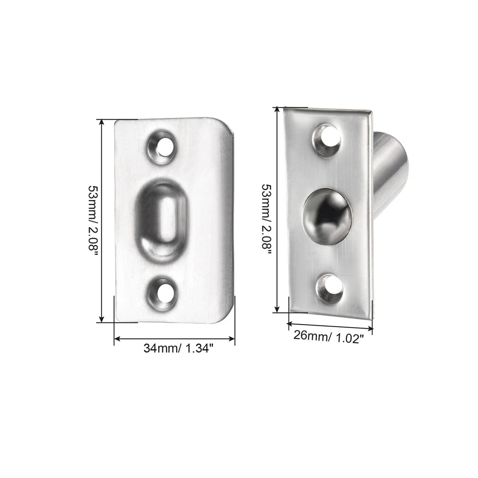4Pcs Steel Closet Door Ball Catch with Strike Ball Latch Hardware Silver - Image 2 of 4