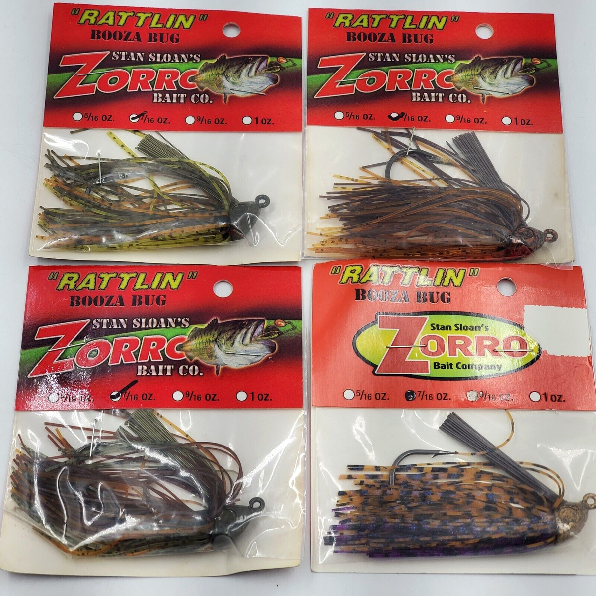 Stan Sloan's Zorro Bait Co 7/16 Oz Rattlin' Booza Bug Choose Color