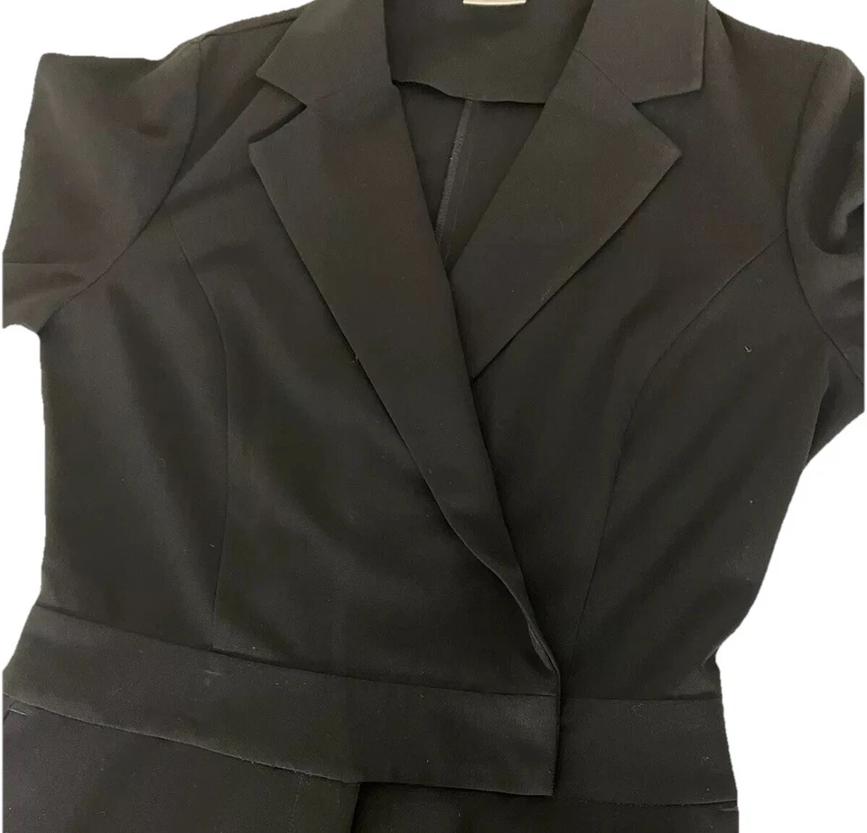 Macacão Feminino Vintage Spiegel Pantsuit Tamanho 10 Preto Fabricado nos EUA - Imagem 2 de 4