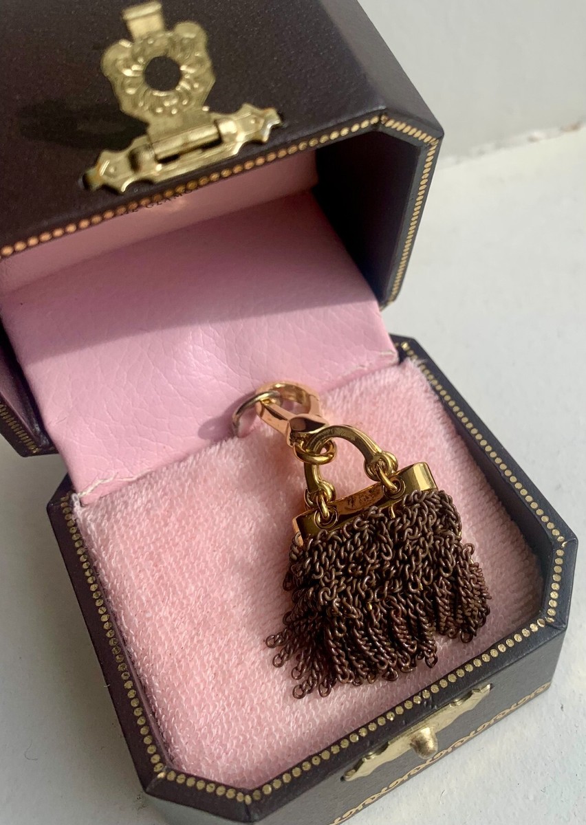 NIBWT JUICY COUTURE BROWN CHAIN PURSE CHARM Rare! YJRU8073 NIBWT JUICY COUTURE BROWN CHAIN PURSE CHARM Rare! YJRU8073