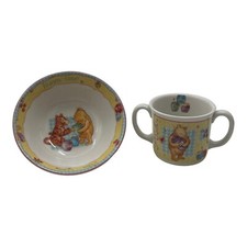 Vintage 2001 Royal Doulton Winnie The Pooh Two Handled Mug Cereal Bowl Set HTF