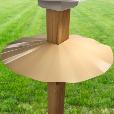 Erva Post Mounted Squirrel Baffle, Galvanized, Tan, 23'' dia.