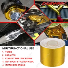 15Ft Fiberglass Wrap Barrier Tape Heat Shield Roll Exhaust Car Protection Gold