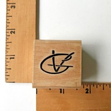 Stamp Cabana Rubber Stamp Initials GV" - NEW