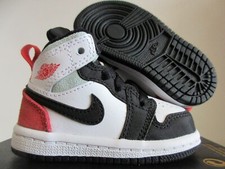 Nike Air Jordan 1 MId Se Td White-Track Red-Black-Igloo Sz 3c BQ6933-100