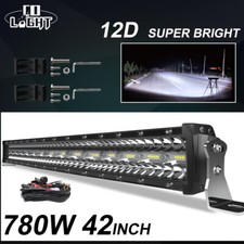 Combo 42" LED Light Bar 3-Rows Offroad Driving Truck ATV Roof For Ford PK 40/41"