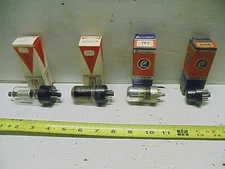 4 Old Vintage Radio TV Vacuum Electron Tubes  RCA 1B3GT GE 6AX4  Delco  7F7  6H6