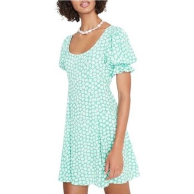knee length dresses for ladies Marbelle Brown Garden Print Satin Mini Dress - US 4 main image 0