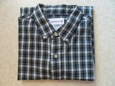 Saddlebred Sz. L Classic Fit 1990's Men's Button Down Shirt Plaid Blend EUC