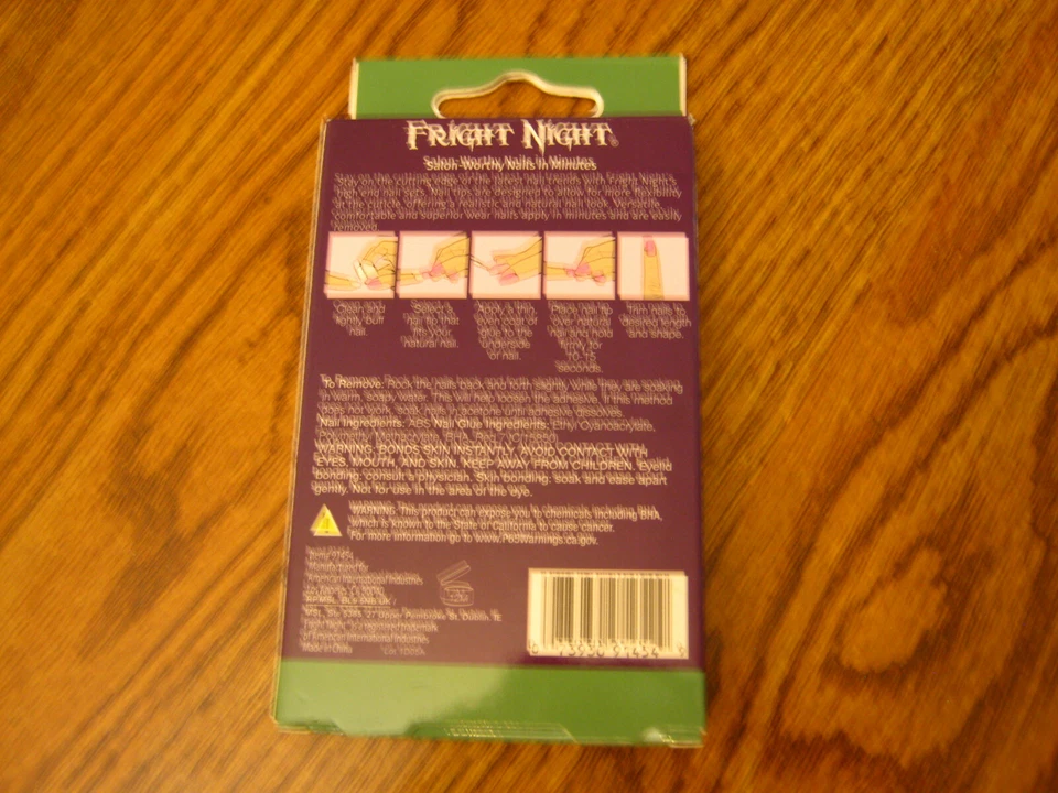 1 Fright Night Vamp Nails 24 Glue On Nails With Glue Halloween Black Gray - Image 3 of 3