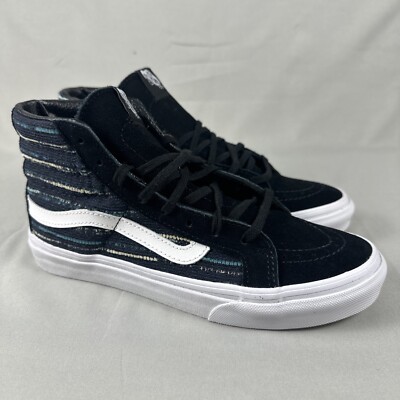 VANS Sk8-Hi Slim Shoes Womens Men Black Multi-color