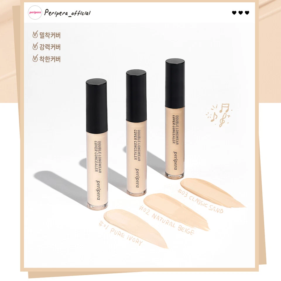PERIPERA Double Longwear Cover Concealer 5.5g K-Beauty - Image 2 of 4