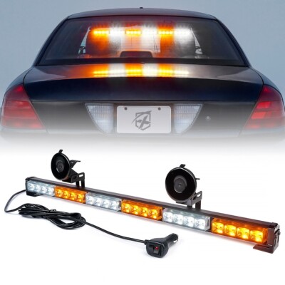 Xprite Traffic Advisor Light Bar Amber White 27inch LED Windshield Strobe light