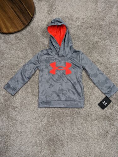 Under Armour Hoodie Kid Boys 4 Long Sleeve Casual Hooded Sweatshirt Gray NWT $36 - Picture 1 of 7