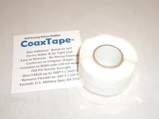 COAX TAPE 20milx1"x10' WHITE SELF-FUSING SILICONE RESCUE REPAIR CABLE WRAP SEAL
