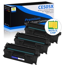 3 Pack High Yield CE505X 05X Toner Cartridge Fit for HP LaserJet P2055dn P2055X