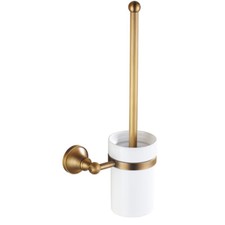 Brass Toilet Brush with Toilet Brush Holder Wall-Mounted Cleaning Brush Set