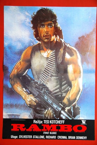 RAMBO FIRST BLOOD SYLVESTER STALLONE 1984 RARE EXYUGOSLAVIA MOVIE POSTER