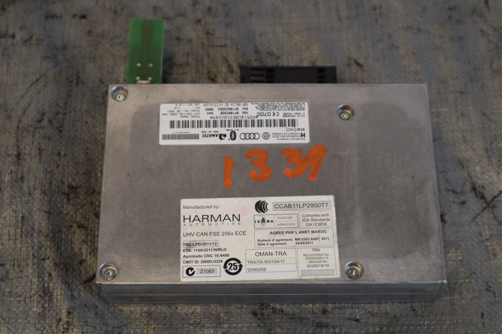 2014 AUDI R8 V8 QUATTRO AWD 4.2L OEM TELEPHONE INTERFACE BLUETOOTH MODULE #1339